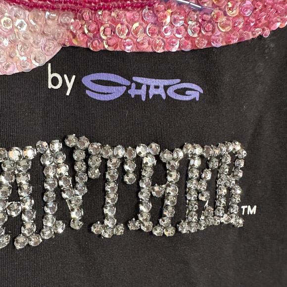 Pinko Black Crystal Detail Embellished Tee - Picture 5 of 6